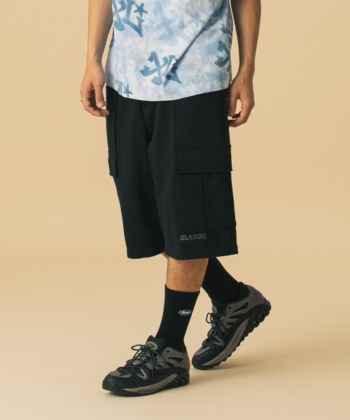 XLARGE(エクストララージ)の「SWEAT CARGO SHORT PANTS(スウェットパンツ・メンズ・カモフラージュ/ブラック/オリーブ・S/M/L/XL)」の2枚目の写真