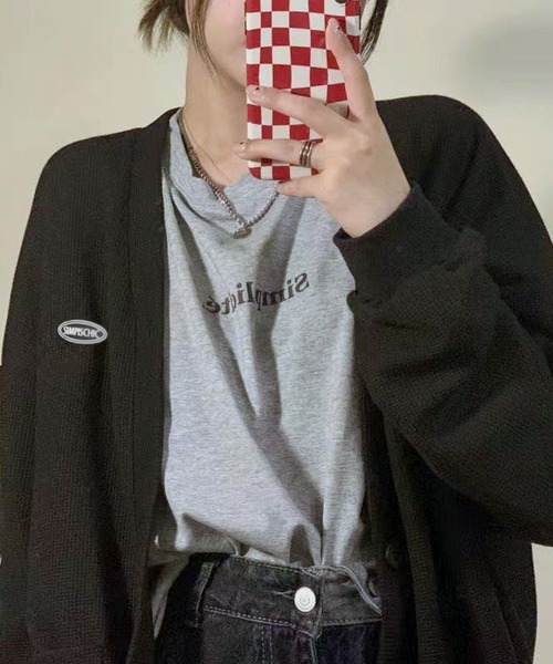 VIBGYOR（ヴィブジョー）の「[NARULA/ナルラ]カジュアル ロゴ ポケット サマー カーディガン(CZ)（カーディガン/ボレロ・レディース・ブルー/アイボリー/ブラック・FREE）」の3枚目の写真