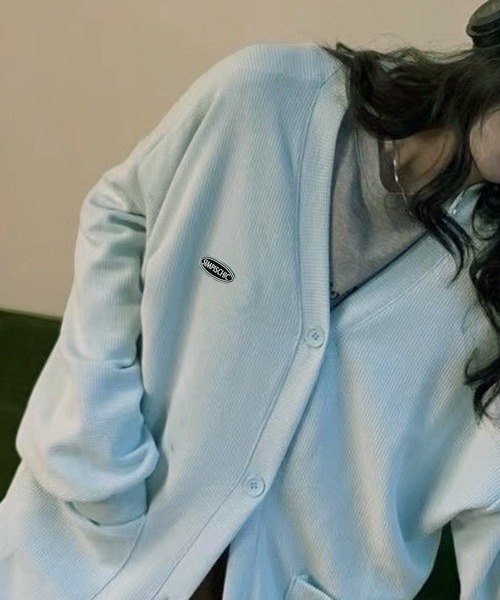 VIBGYOR（ヴィブジョー）の「[NARULA/ナルラ]カジュアル ロゴ ポケット サマー カーディガン(CZ)（カーディガン/ボレロ・レディース・ブルー/アイボリー/ブラック・FREE）」の14枚目の写真