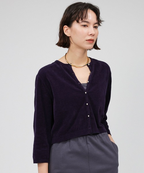 BABYLONE（バビロン）の「コットンモールカーディガン（カーディガン/ボレロ・レディース・ライトブラウン/ネイビー/グレイッシュベージュ・フリー）」の17枚目の写真