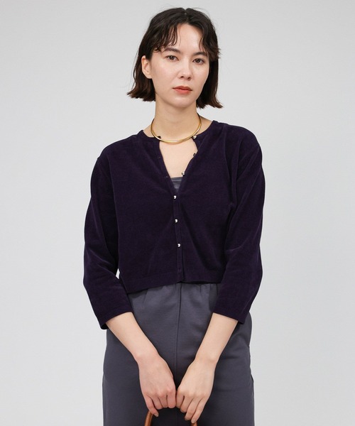 BABYLONE（バビロン）の「コットンモールカーディガン（カーディガン/ボレロ・レディース・ライトブラウン/ネイビー/グレイッシュベージュ・フリー）」の18枚目の写真