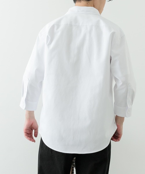 ITEMS URBANRESEARCH(アイテムズ アーバンリサーチ)の「ニットポケット切替オックス7分袖シャツ(シャツ/ブラウス・メンズ・ホワイト/ブルー/ブラック・LARGE/MEDIUM)」の10枚目の写真