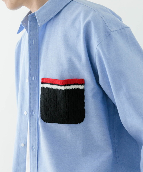 ITEMS URBANRESEARCH(アイテムズ アーバンリサーチ)の「ニットポケット切替オックス7分袖シャツ(シャツ/ブラウス・メンズ・ホワイト/ブルー/ブラック・LARGE/MEDIUM)」の19枚目の写真