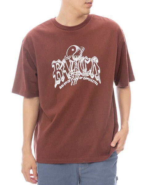 RVCA(ルーカ)の「RVCA メンズ ROTATER SS Tシャツ 【2025年春夏モデル】/ルーカオーバーシルエットフロントプリント半袖Tシャツ(Tシャツ/カットソー・メンズ・ブラウン系その他/ブラック系その他/バーガンディー/ホワイト・SMALL/MEDIUM/LARGE/X-LARGE)」の4枚目の写真