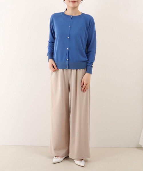 MICO COULIER（ミコクリエ）の「《UV加工》バイカラークルーネックカーディガン（カーディガン/ボレロ・レディース・ホワイト系その他/ブラック系その他/ブルー系その他・38）」の7枚目の写真