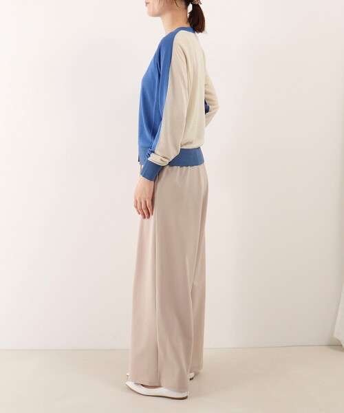 MICO COULIER（ミコクリエ）の「《UV加工》バイカラークルーネックカーディガン（カーディガン/ボレロ・レディース・ホワイト系その他/ブラック系その他/ブルー系その他・38）」の9枚目の写真