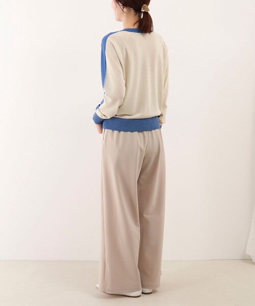 MICO COULIER（ミコクリエ）の「《UV加工》バイカラークルーネックカーディガン（カーディガン/ボレロ・レディース・ホワイト系その他/ブラック系その他/ブルー系その他・38）」の10枚目の写真