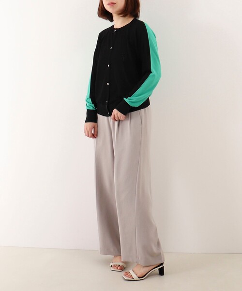 MICO COULIER（ミコクリエ）の「《UV加工》バイカラークルーネックカーディガン（カーディガン/ボレロ・レディース・ホワイト系その他/ブラック系その他/ブルー系その他・38）」の12枚目の写真