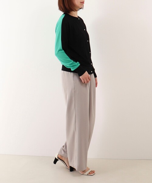 MICO COULIER（ミコクリエ）の「《UV加工》バイカラークルーネックカーディガン（カーディガン/ボレロ・レディース・ホワイト系その他/ブラック系その他/ブルー系その他・38）」の14枚目の写真