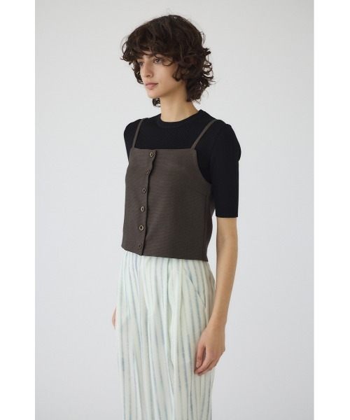 RIM.ARK(リムアーク)の「Tweed cami tops ツイードキャミトップス(キャミソール・レディース・チャコールグレー/ブラウン/グレイッシュベージュ・36/38)」の12枚目の写真