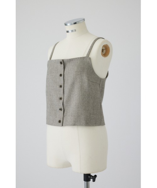 RIM.ARK(リムアーク)の「Tweed cami tops ツイードキャミトップス(キャミソール・レディース・チャコールグレー/ブラウン/グレイッシュベージュ・36/38)」の7枚目の写真