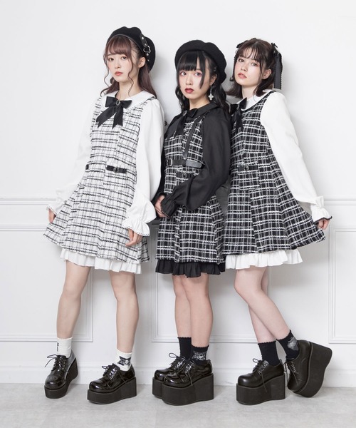 DearMyLove(ディアマイラブ)の「11cm厚底レースアップおでこパンプス(パンプス・レディース・ブラック系その他/ベビーピンク/ブラック・25.5cm/25cm/24.5cm/24cm/23.5cm/23cm/22.5cm)」の16枚目の写真