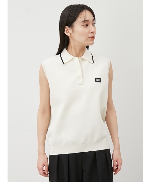 Mila owen スリーブレスドライタッチポロニット Mila Owen（ミラオーウェン）の「【ウォッシャブル】【接触冷感