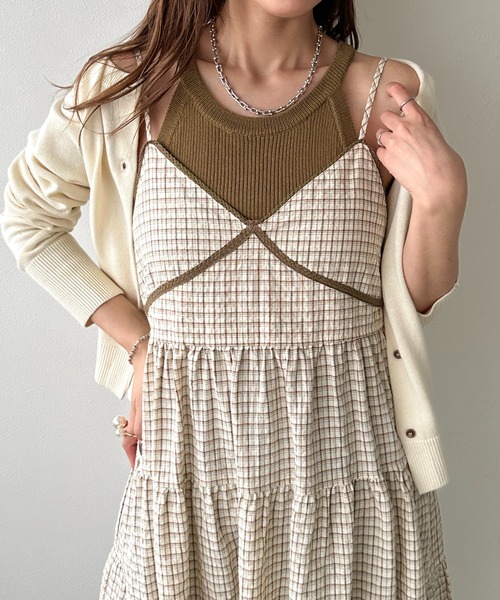 apres jour clair（アプレジュールクレア）の「【apres jour clair】アメスリニットタンク（タンクトップ・レディース・モカ/アイボリー/レッド系その他/杢グレー・フリー/X-LARGE）」の20枚目の写真