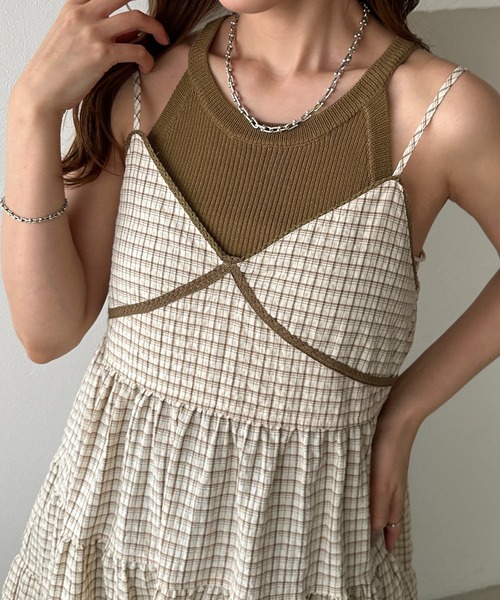 apres jour clair（アプレジュールクレア）の「【apres jour clair】アメスリニットタンク（タンクトップ・レディース・モカ/アイボリー/レッド系その他/杢グレー・フリー/X-LARGE）」の22枚目の写真