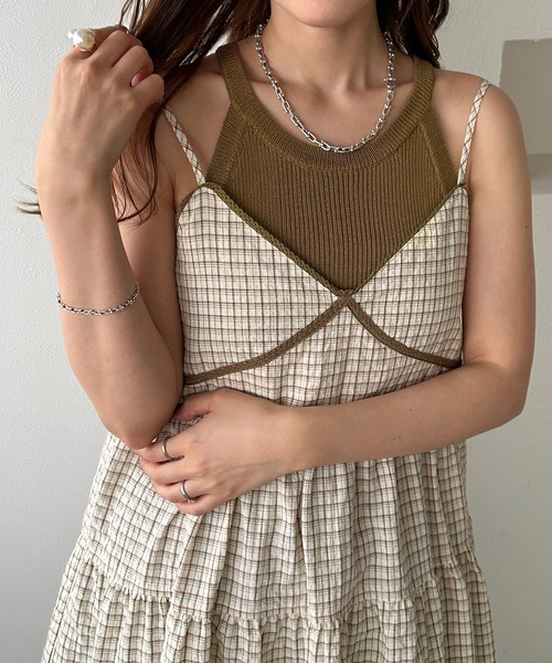 apres jour clair（アプレジュールクレア）の「【apres jour clair】アメスリニットタンク（タンクトップ・レディース・モカ/アイボリー/レッド系その他/杢グレー・フリー/X-LARGE）」の13枚目の写真