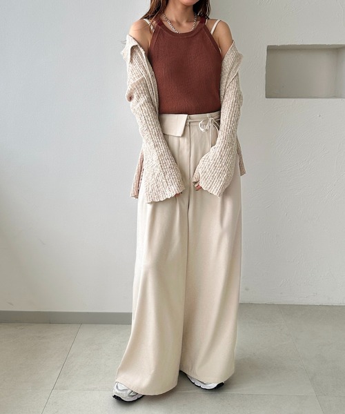 apres jour clair（アプレジュールクレア）の「【apres jour clair】アメスリニットタンク（タンクトップ・レディース・モカ/アイボリー/レッド系その他/杢グレー・フリー/X-LARGE）」の5枚目の写真