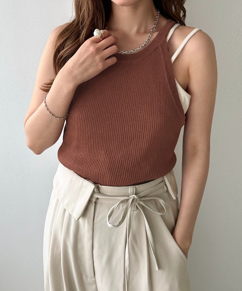 apres jour clair（アプレジュールクレア）の「【apres jour clair】アメスリニットタンク（タンクトップ・レディース・モカ/アイボリー/レッド系その他/杢グレー・フリー/X-LARGE）」の18枚目の写真