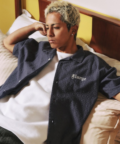 XLARGE（エクストララージ）の「EMBROIDERED S/S LACE SHIRT（シャツ/ブラウス・メンズ・ネイビー/ブラック/オフホワイト・XL/L/M/S）」の18枚目の写真