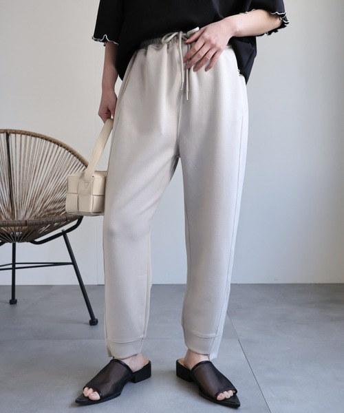 ap retro（アプレトロ）の「ポンチジョガーパンツ / ラフパンツ（スウェットパンツ・レディース・カーキ/ブラック/グレー/オフホワイト/チャコール・FREE）」の3枚目の写真