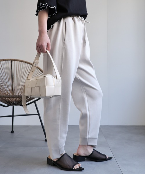 ap retro（アプレトロ）の「ポンチジョガーパンツ / ラフパンツ（スウェットパンツ・レディース・カーキ/ブラック/グレー/オフホワイト/チャコール・FREE）」の20枚目の写真