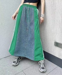 異素材デニムラインスカート