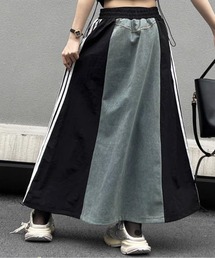 異素材デニムラインスカート