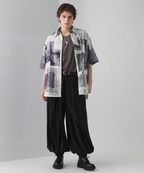 HARE（ハレ）の「グロッシーフォトガラシャツSS(HARE)（シャツ/ブラウス・メンズ・ホワイト/ブラック/グレー・FREE）」の5枚目の写真