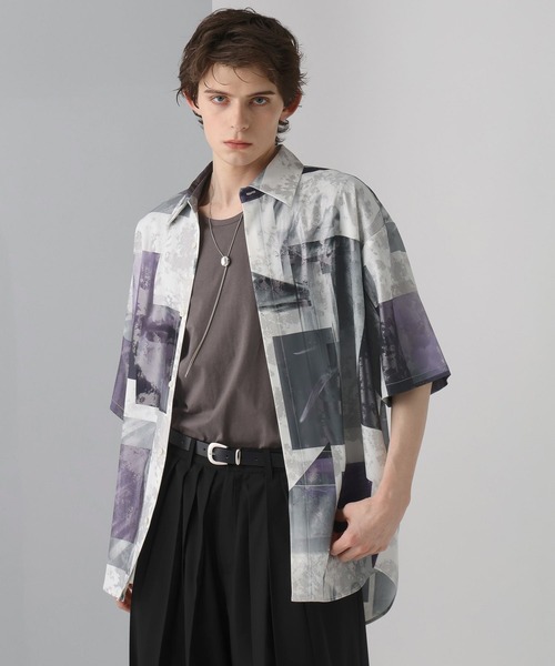 HARE（ハレ）の「グロッシーフォトガラシャツSS(HARE)（シャツ/ブラウス・メンズ・ホワイト/ブラック/グレー・FREE）」の11枚目の写真