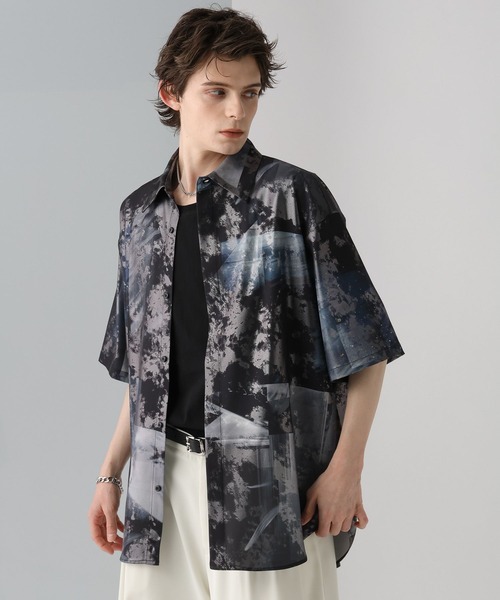 HARE（ハレ）の「グロッシーフォトガラシャツSS(HARE)（シャツ/ブラウス・メンズ・ホワイト/ブラック/グレー・FREE）」の12枚目の写真