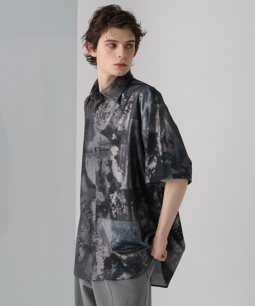 HARE（ハレ）の「グロッシーフォトガラシャツSS(HARE)（シャツ/ブラウス・メンズ・ホワイト/ブラック/グレー・FREE）」の13枚目の写真