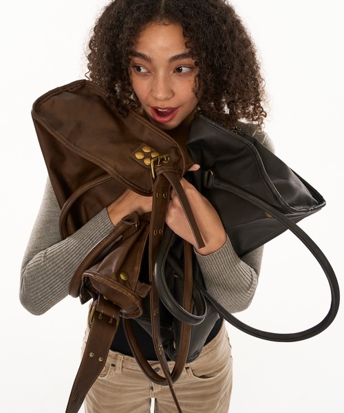 WISH FOR EVER(ウィッシュフォーエバー)の「2way VINTAGE DESIGN BOSTONBAG/2wayヴィンテージデザインボストンバッグ(ボストンバッグ・メンズ・ブラック/ブラウン・FREE)」の20枚目の写真