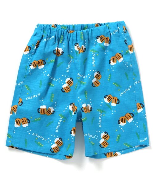 BREEZE（ブリーズ）の「【すっぽり着られる】総柄いろいろ甚平（浴衣・キッズ・キャメル/レインボー/ネイビー/オレンジ/ストライプ/ターコイズブルー/ブラック/アイボリー・80/90/100/110/120/130/140）」の9枚目の写真