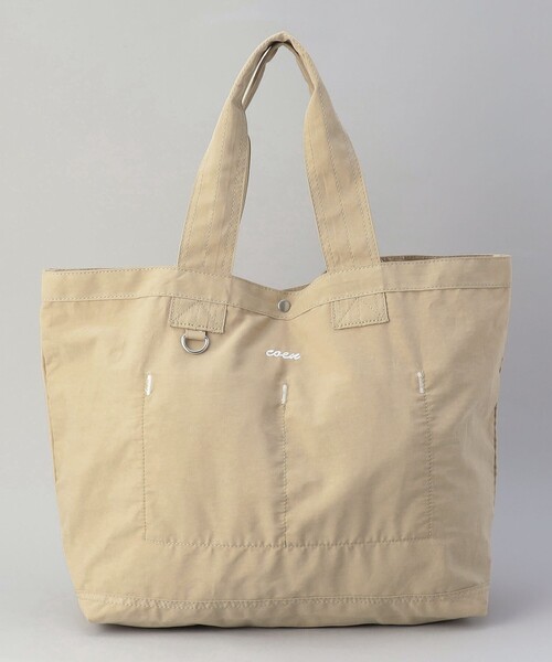 coen（コーエン）の「【ワンポイントロゴ】コットンナイロンツイルトートバッグ（トートバッグ・メンズ・ケリーグリーン/ピンク/ベージュ/ブラック・FREE）」の2枚目の写真