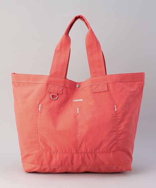 coen（コーエン）の「【ワンポイントロゴ】コットンナイロンツイルトートバッグ（トートバッグ・メンズ・ケリーグリーン/ピンク/ベージュ/ブラック・FREE）」の4枚目の写真