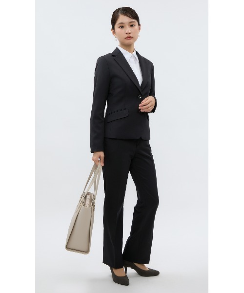 セール】【リクルートからビジネスまで】ストレートパンツ（黒/無地