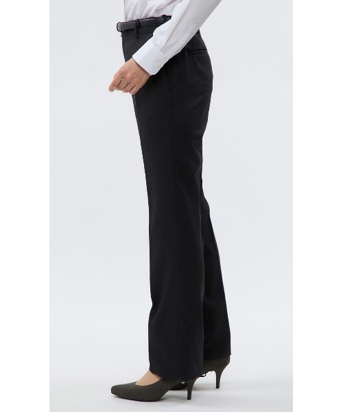 セール】【リクルートからビジネスまで】ストレートパンツ（黒/無地