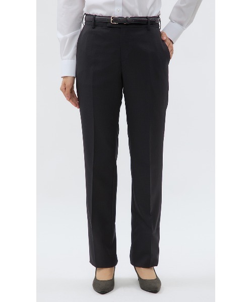 新品☆L黒系無地ストレートパンツスーツお仕事・通勤☆r197 セール】【リクルートからビジネスまで】ストレートパンツ（黒/無地