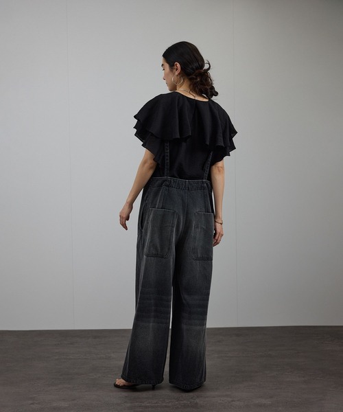 SALON adam et ropé シルクブレンドラッフルカラーブラウス SALON adam et rope'｜シルクブレンドラッフルカラーブラウス