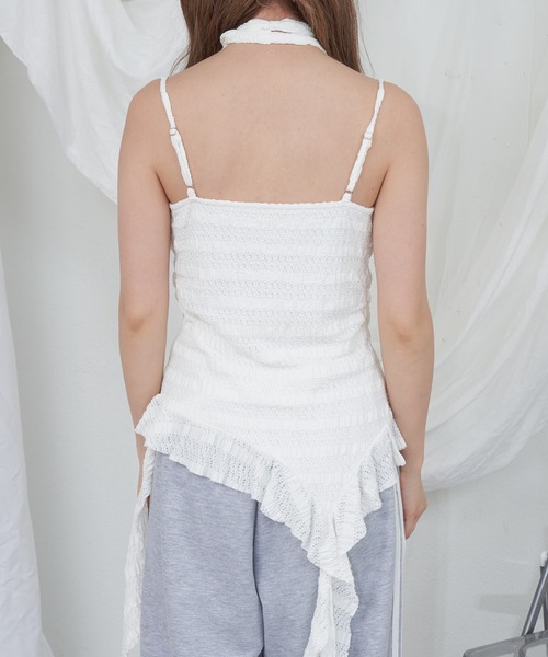 RAY CASSIN（レイカズン）の「【チェック/レース】タイ付サイドフリルキャミソール（キャミソール・レディース・ホワイト/ベージュ系その他2/ミント/ブラック系その他2/ブルー系その他2・FREE）」の17枚目の写真