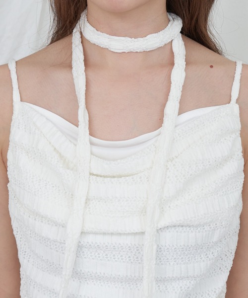 RAY CASSIN（レイカズン）の「【チェック/レース】タイ付サイドフリルキャミソール（キャミソール・レディース・ホワイト/ベージュ系その他2/ミント/ブラック系その他2/ブルー系その他2・FREE）」の16枚目の写真
