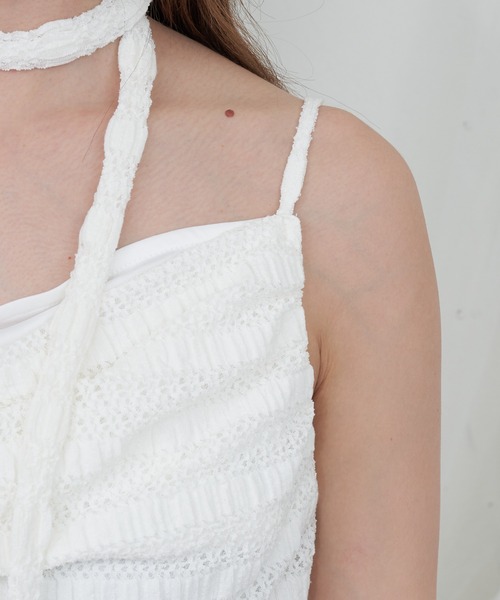 RAY CASSIN（レイカズン）の「【チェック/レース】タイ付サイドフリルキャミソール（キャミソール・レディース・ホワイト/ベージュ系その他2/ミント/ブラック系その他2/ブルー系その他2・FREE）」の15枚目の写真