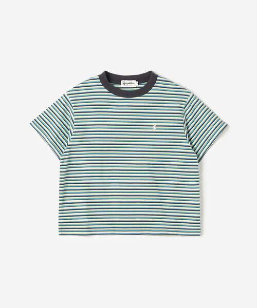 【2025年 S/S】レディース　Gymphlex　ジムフレックス　 マルチボーダー クルーネック半袖Tシャツ Tシャツ ボーダー GY-C0444MST GYMPHLEX ジムフレックス マルチボーダー クルーネック半袖T