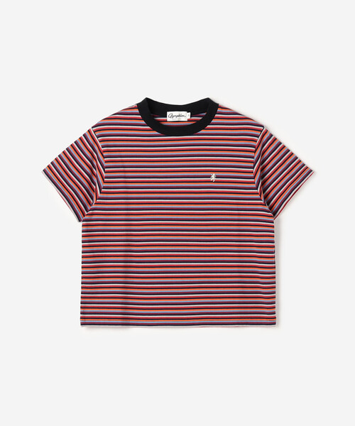 【2025年 S/S】レディース　Gymphlex　ジムフレックス　 マルチボーダー クルーネック半袖Tシャツ Tシャツ ボーダー GY-C0444MST Gymphlex | マルチボーダー クルーネック半袖Tシャツ WOMEN（T