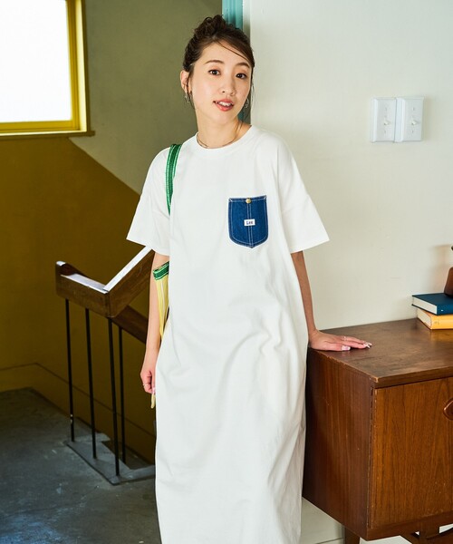 FREAK'S STORE(フリークスストア)の「限定展開 Lee × FREAK'S STORE/リー 別注 デニム ポケット 半袖 ワンピース(ワンピース・レディース・ストライプ/ネイビー/オフホワイト/ブラック・MEDIUM/SMALL)」の22枚目の写真