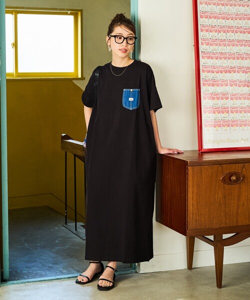 FREAK'S STORE(フリークスストア)の「限定展開 Lee × FREAK'S STORE/リー 別注 デニム ポケット 半袖 ワンピース(ワンピース・レディース・ストライプ/ネイビー/オフホワイト/ブラック・MEDIUM/SMALL)」の20枚目の写真