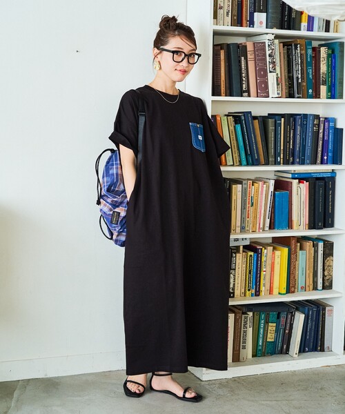 FREAK'S STORE(フリークスストア)の「限定展開 Lee × FREAK'S STORE/リー 別注 デニム ポケット 半袖 ワンピース(ワンピース・レディース・ストライプ/ネイビー/オフホワイト/ブラック・MEDIUM/SMALL)」の14枚目の写真