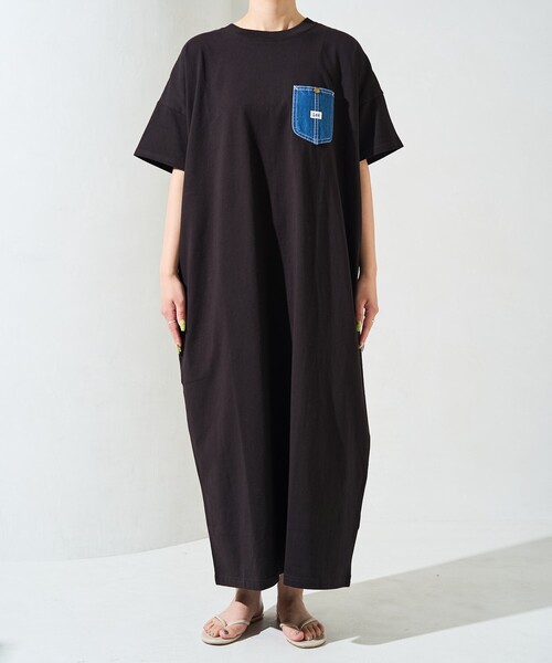 FREAK'S STORE(フリークスストア)の「限定展開 Lee × FREAK'S STORE/リー 別注 デニム ポケット 半袖 ワンピース(ワンピース・レディース・ストライプ/ネイビー/オフホワイト/ブラック・MEDIUM/SMALL)」の12枚目の写真