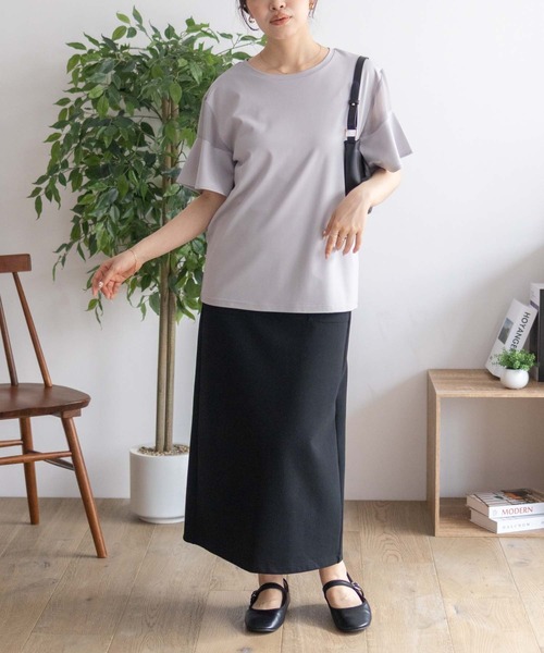 Howdy Marie（ハウディ―マリー）の「Howdy Marie フレア袖 シアー プルオーバー（Tシャツ/カットソー・レディース・ホワイト/ブラック/グレー・M/L）」の16枚目の写真