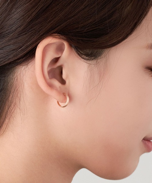 VENDOME AOYAMA（ヴァンドーム青山）の「K18 フープ ピアス（マット）（ピアス（両耳用）・レディース・ピンクゴールド/イエローゴールド・ONE SIZE）」の7枚目の写真